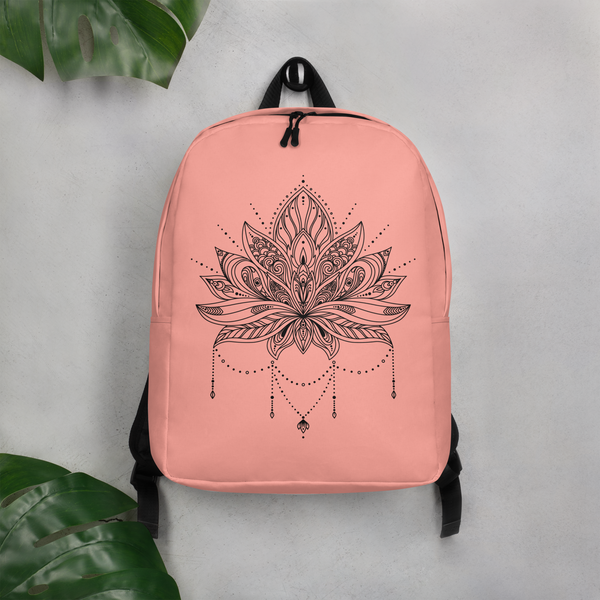 Minimalist Backpack Black Lotus RoseBud