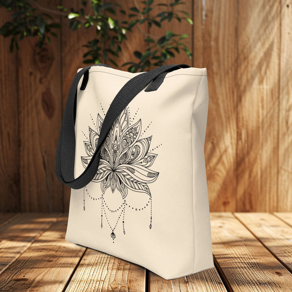 Tote Bag Black Lotus Papaya