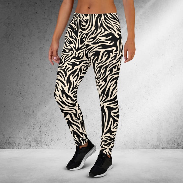 woman wearing a zebra pants, left side